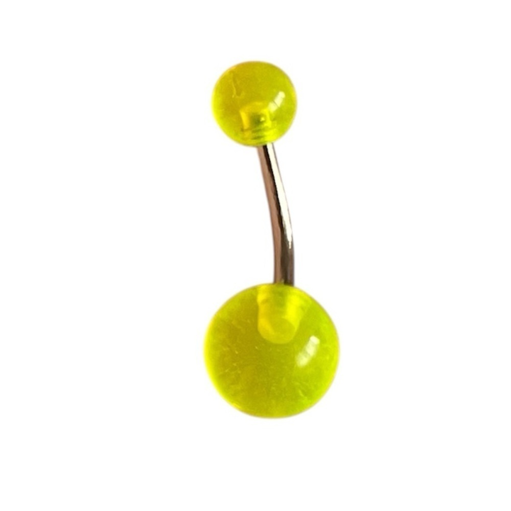Clear Yellow Belly Button Ring 💛✨